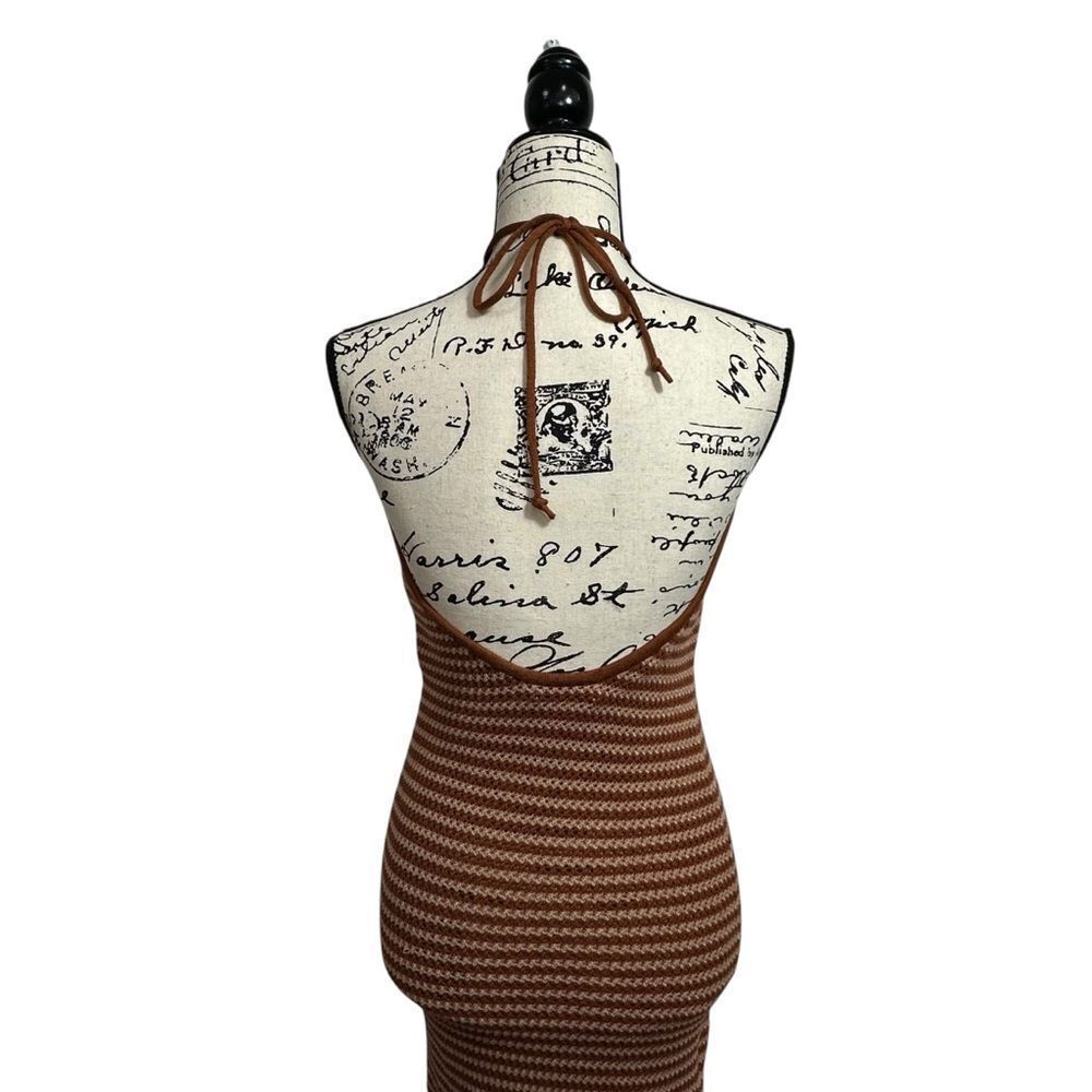 Ronny Kobo Clarice Strioed Knit Halter Dress, XS - Picture 5 of 9
